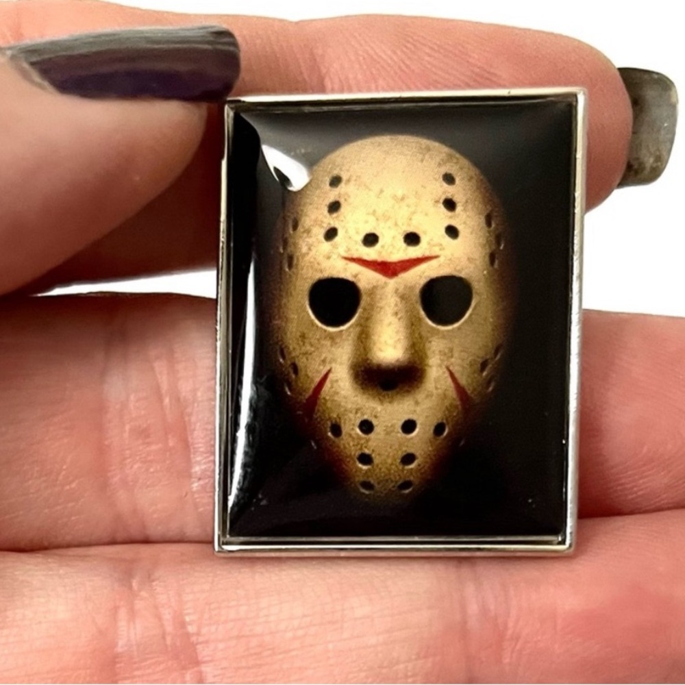 New Horror Movie Jason Resin Enamel Pin With Black Mesh Gift Bag Halloween